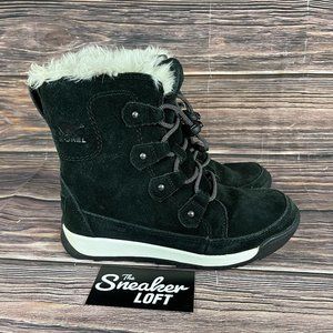 Sorel Youth Whitney II Joan Black Lace Up Waterproof Winter Boots